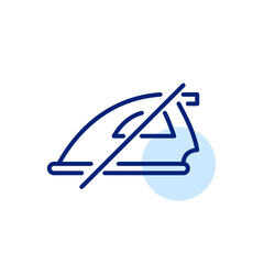 No ironing clothes care warning tag. Pixel perfect, editable stroke line icon