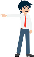 Salary Man Business Isolated Person People Cartoon Character Flat illustration Png #105