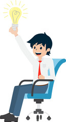 Salary Man Business Isolated Person People Cartoon Character Flat illustration Png #113