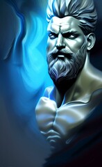 Drawing of Zeus. Antiquity. Greek God. Religion. Greek Pantheon.