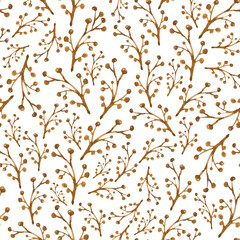 Seamless grey and brown floral watercolor wallpaper pattern. Seamless wrapping paper, textile or upholstery flower print.