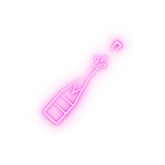 champagne sketch neon icon