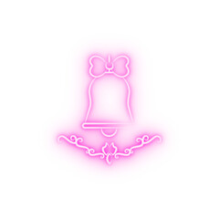 wedding bell sketch neon icon