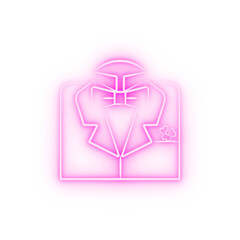 grooms suit sketch neon icon