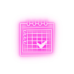 timestamp in calendar sketch neon icon