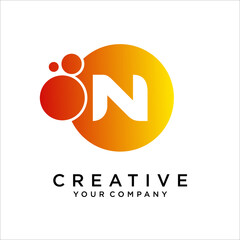 Letter N with dot logo icon design vector template elements