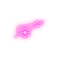 cannon dollar outline style neon icon