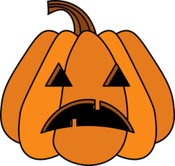 Halloween pumpkin design illustration isolated on transparent background 