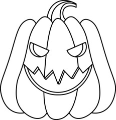 Halloween pumpkin design illustration isolated on transparent background 