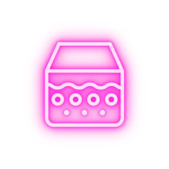 Epidermis skin neon icon
