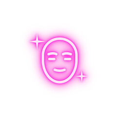 Clean face neon icon