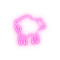sheep from behind neon icon