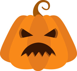 Halloween pumpkin design illustration isolated on transparent background 