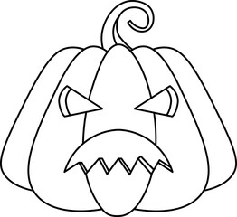 Halloween pumpkin design illustration isolated on transparent background 