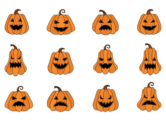 Halloween pumpkin vector design illustration isolated on white background 