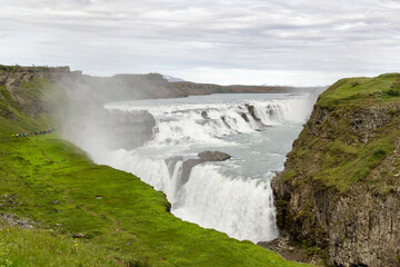 the Gulfoss waterfall in  Haukadalur, Iceland