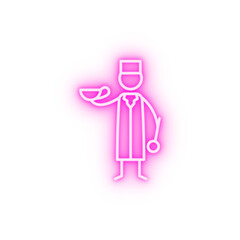 Chef spoon dish neon icon