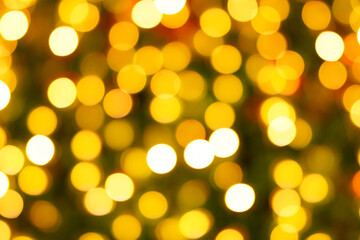 Obraz premium abstract light blur golden yellow bokeh background christmas