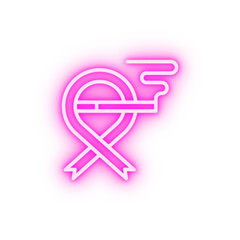 Quit smoking cancer neon icon