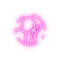 Muslim man prayer salah neon icon