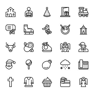 Outline icon for Christmas