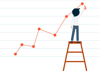 Salary Man Successfully drawing the graph at the highest point.