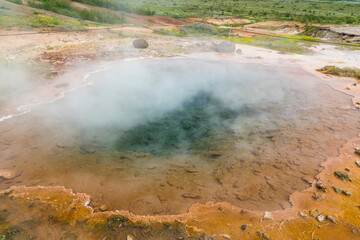 the famous stroker geyser in the region of Bláskógabyggð, iceland
