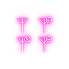 set of signal neon icon