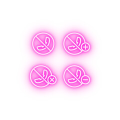 set of no call tube neon icon