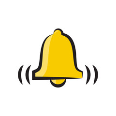 Ringing bell vector icon. Alert or notice. Illustration in cartoon style.