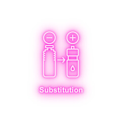 Substitution plastic neon icon