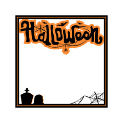 Creepy halloween square frame design vector