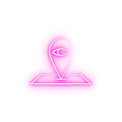 eye pin neon icon