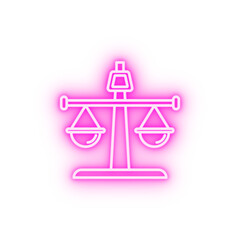 Balance straight neon icon