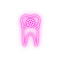 tooth neon icon