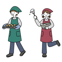 お菓子作りをする女性