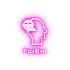 Human mind Positive neon icon