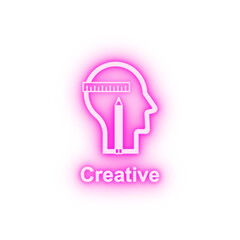 Human mind creative neon icon