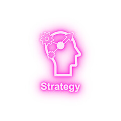 Human mind strategy neon icon