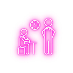 Fototapeta premium Home schooling taking examination neon icon
