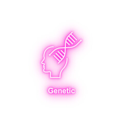 Brain dna genetic neon icon