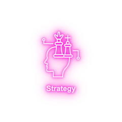 Obraz na płótnie Canvas Chess marketing brain neon icon