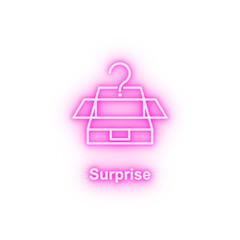 Box question mark mind neon icon