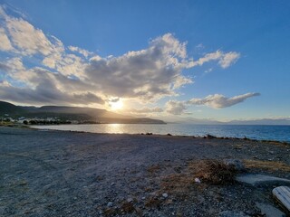 Sonnenuntergang, Kreta, Bucht