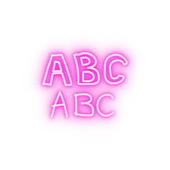 alphabet sketch neon icon