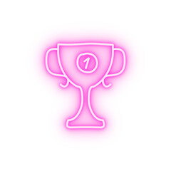 cup for first place sketch neon icon