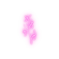 decorative flowers hand draw neon icon