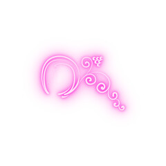 decorative flowers hand draw neon icon