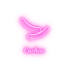 Crustaceans fruit cashew neon icon