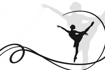 ballet dancer silhouette can use as background or wallpaper - obrazy, fototapety, plakaty